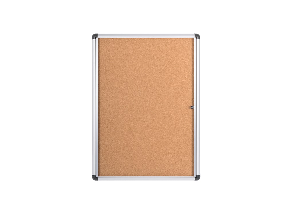 MasterVision VT630101690 Slimline Cork Swing Door Enclosed Bulletin Board