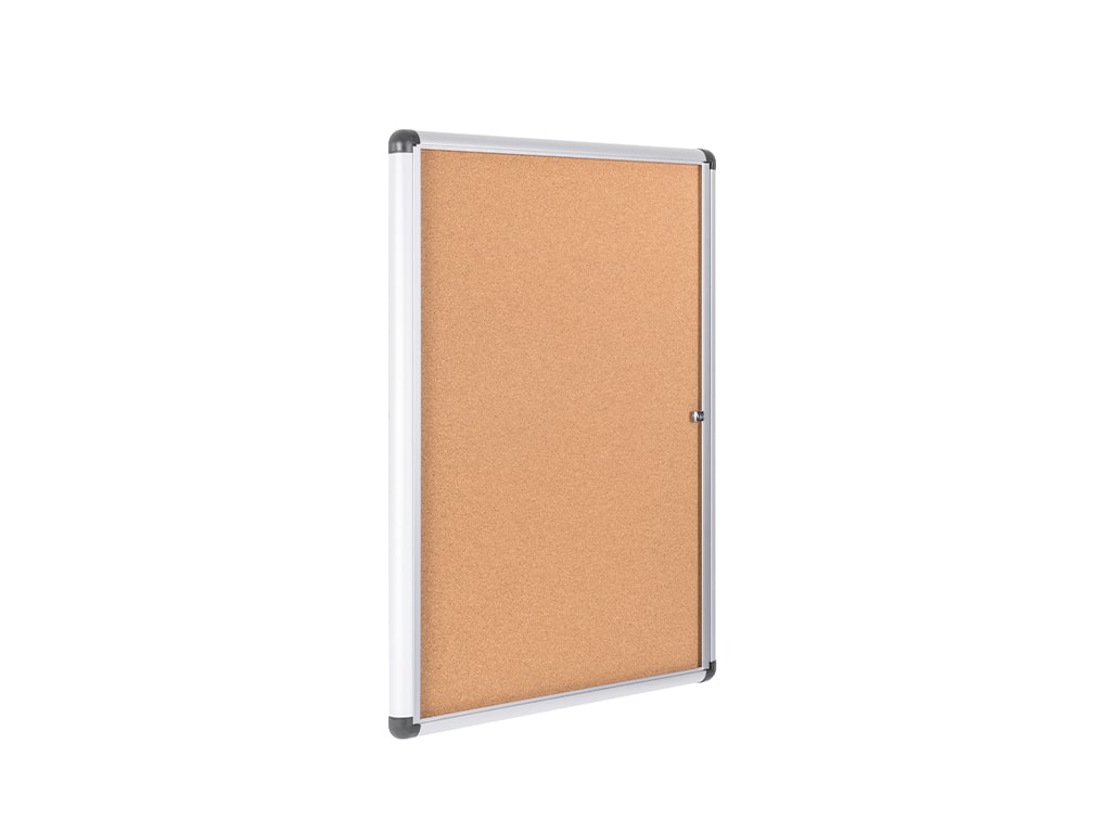 MasterVision VT630101690 Slimline Cork Swing Door Enclosed Bulletin Board