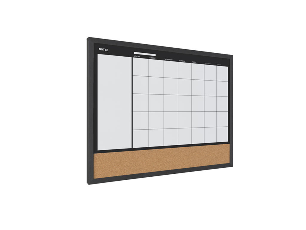 MasterVision MX04511161 3-In-1 Monthly Black Wood Frame Planner