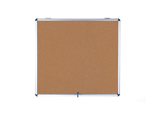 MasterVision VT380101150 Slimline Cork Single Top Hinged Door Enclosed Bulletin Board