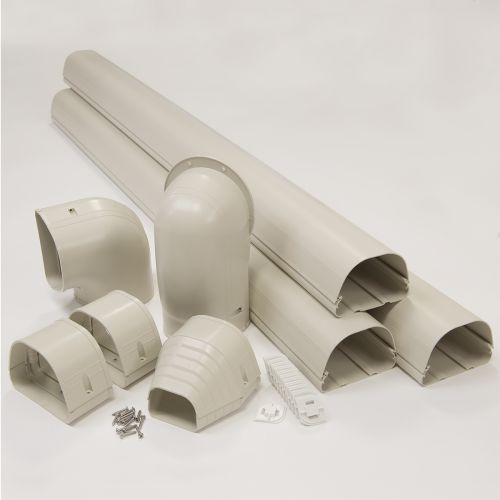 Rectorseal 84125 Fortress Lineset Covers 4.5" 12'Wall Duct Kit, Ivory 122