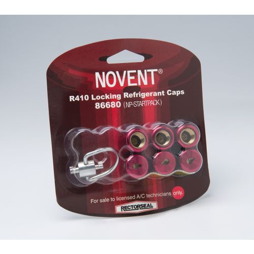 Rectorseal 86680 Novent Starter Pack 6 R410 Caps, 1 Key