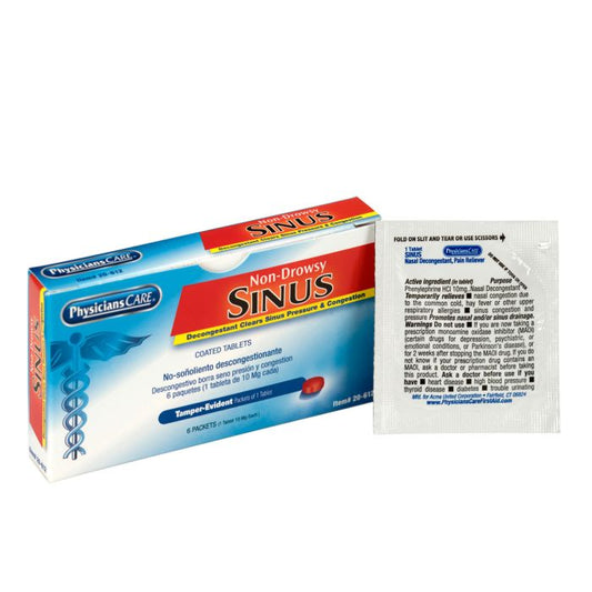 First Aid Only 20-612 PhysiciansCare Sinus, 6x1/box