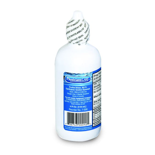 First Aid Only 7-006 Eyewash Bottle, Screw Cap, 4 oz.