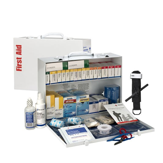 First Aid Only 91338 75 Person ANSI 2021 Class B, 2 Shelf First Aid Cabinet