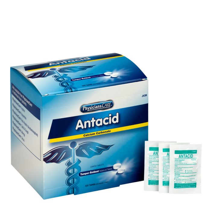 First Aid Only J436 PhysiciansCare Antacid, 250x2/box