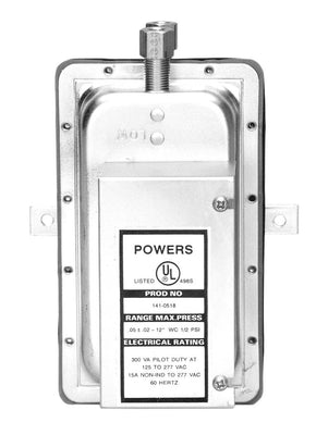 Siemens 141-0518 AIRFLOW SWITCH, DIFFERENTIAL STATIC PRESSURE, SPDT, AUTO RESET, 1 TO 12" WC