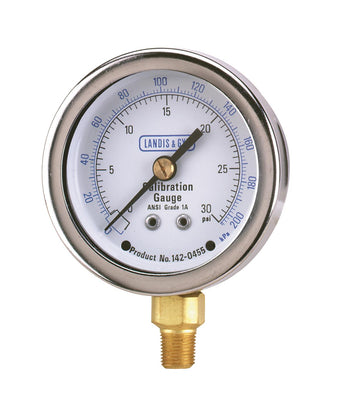 Siemens 142-0311 PRESSURE GAUGE, PNEUMATIC, 1/8-IN MALE-BACK CONNECTION, DUAL 0-200 KPA SCALE