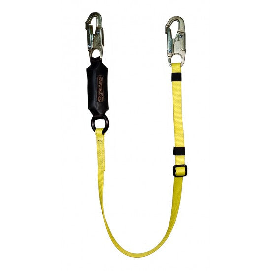 Yates Gear 816-12 Adjustable W/6-12 Ft. Free Fall Sa Lanyard - 3/4" Steel Snap Hooks