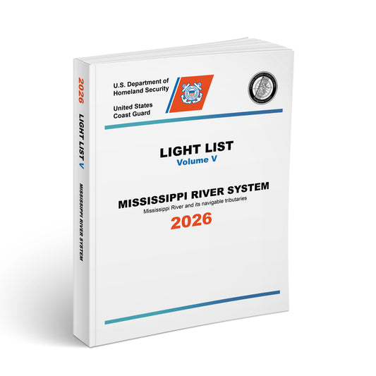 Paradise Clay IHP_LL526 2026 USCG Light List V: Mississippi River System - Mississippi River and it's Navigable Tributaries - Book
