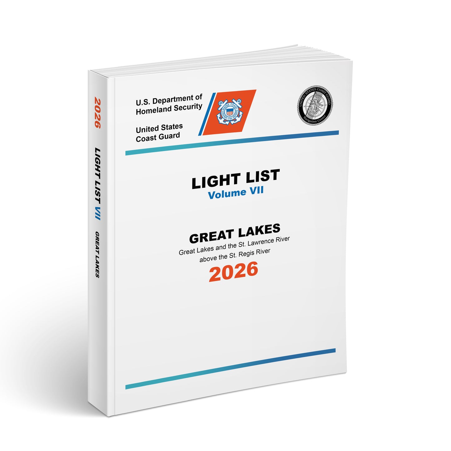 Paradise Clay IHP_LL726 2026 USCG Light List VII: Great Lakes - Great Lakes and the St. Lawrence River above the St. Regis River - Book