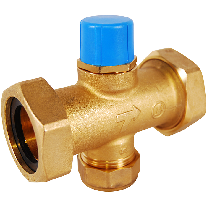 Legend Valves 800-766 1-1/4" LegendConnect Forged Brass Three-Way Mixing Valve Body
