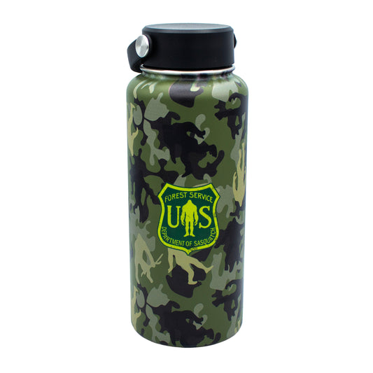 Paradise Clay TMB003 Leave Only Footprints Green Camo - 32 oz. Water Bottle