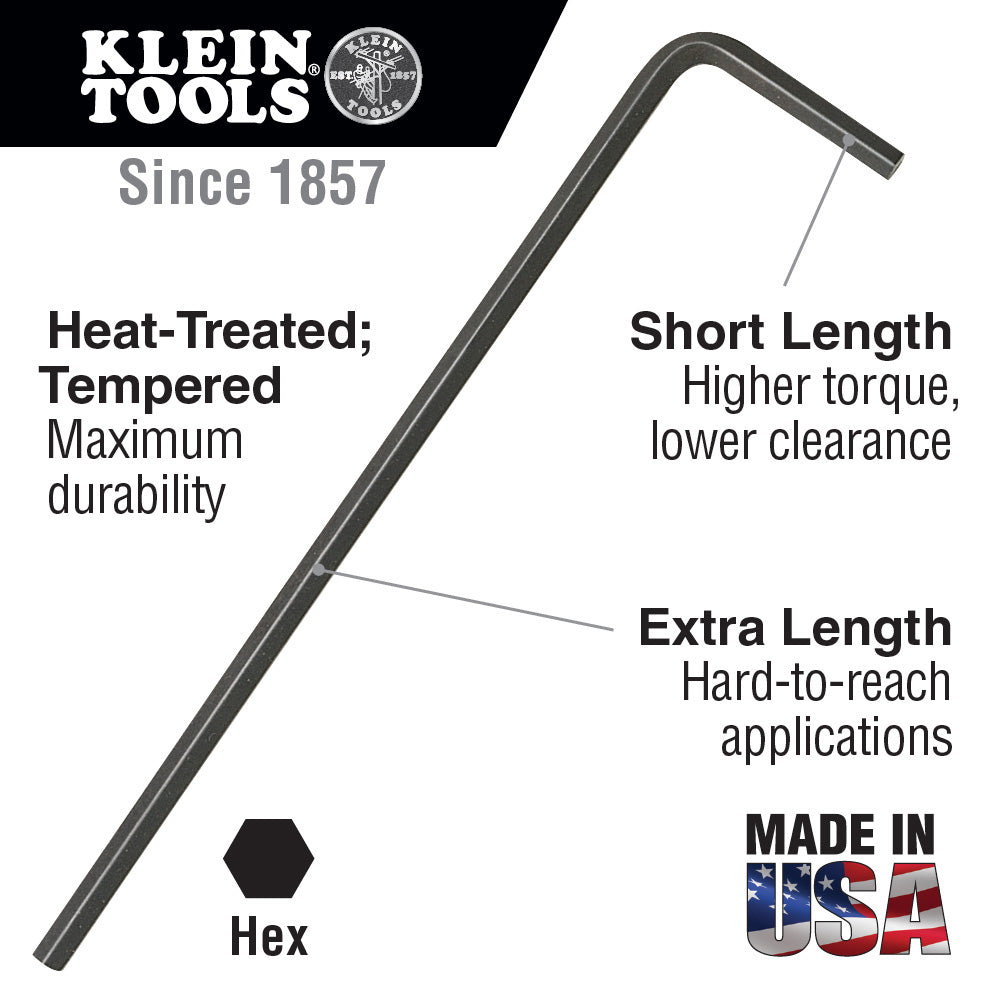 Klein Tools LLM5 Long-Arm Hex Key, 5 mm