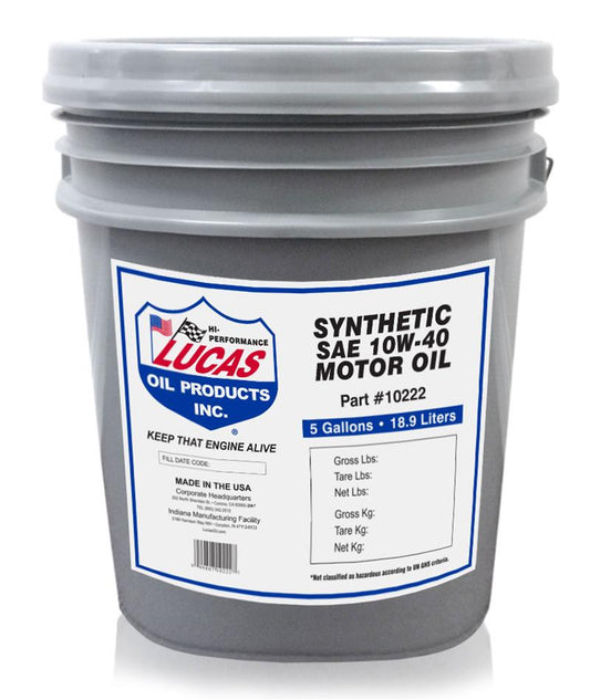 Lucas Oil 10222 Synthetic SAE 10W-40 European Formula Motor Oil/5 Gallon Pail