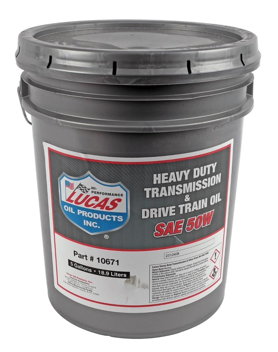 Lucas Oil 10671 Heavy Duty Trans/Drive Train Oil SAE 50/5 Gallon Pail