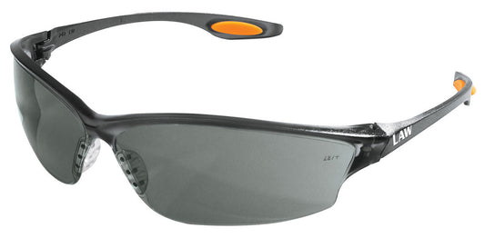 MCR Safety LW212AF Law® LW2 Series Gray Safety Glasses Gray UV-AF® Anti-Fog Lens Soft Secure TPR Nose Piece and Temple Inserts (1 Pair)