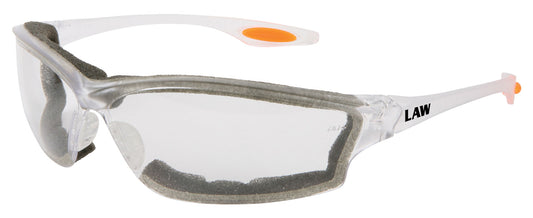 MCR Safety LW310AF Law® LW3 Series Clear Safety Glasses UV-AF® Anti-Fog Lens Foam Lined Safety Glasses Soft Secure TPR Nose Piece and Temple Inserts (1 Pair)