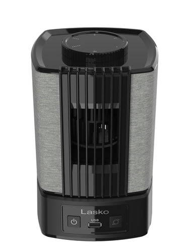 Lasko SB100 SlumberBreeze 2-in-1 Table Fan and White Noise Machine, Black