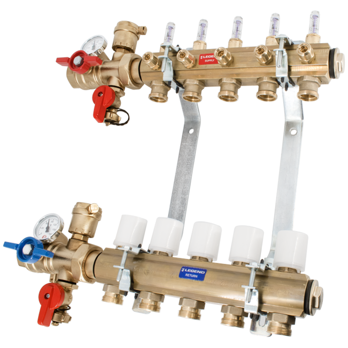 Legend Valves 8200P-10-10 1" Brass Precision Manifold Pro Kit with Integrated Adapter Valves