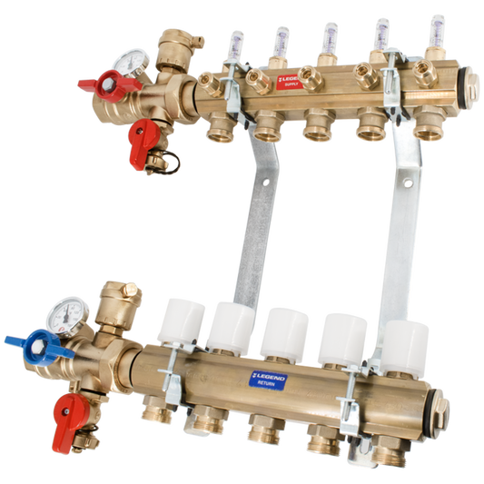 Legend Valves 8200P-14-8 1-1/4" Brass Precision Manifold Pro Kit with Integrated Adapter Valves