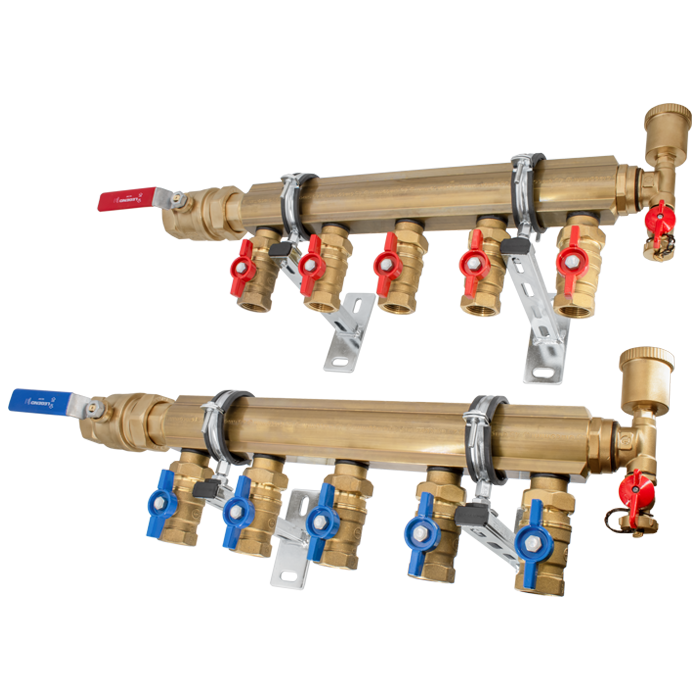 Legend Valves 8220-15-2 1-1/2" High Capacity Brass Bar Manifold Base Kit with FNPT Isolation Valves