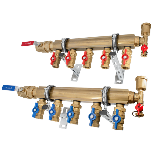 Legend Valves 8220-15-6 1-1/2" High Capacity Brass Bar Manifold Base Kit with FNPT Isolation Valves