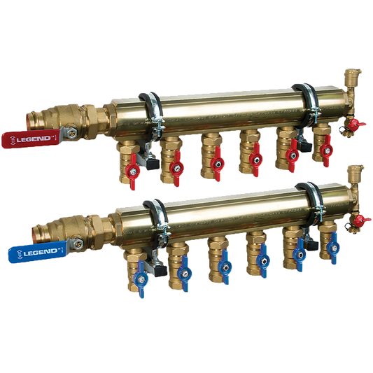 Legend Valves 8220S-20-3 2" High Capacity Brass Bar Manifold Press Kit with LegendPress Isolation Valves