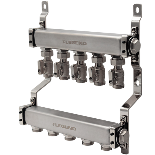 Legend Valves 8300EV-10-10 1" Economy Stainless Steel Manifold with Circuit Isolation Valves