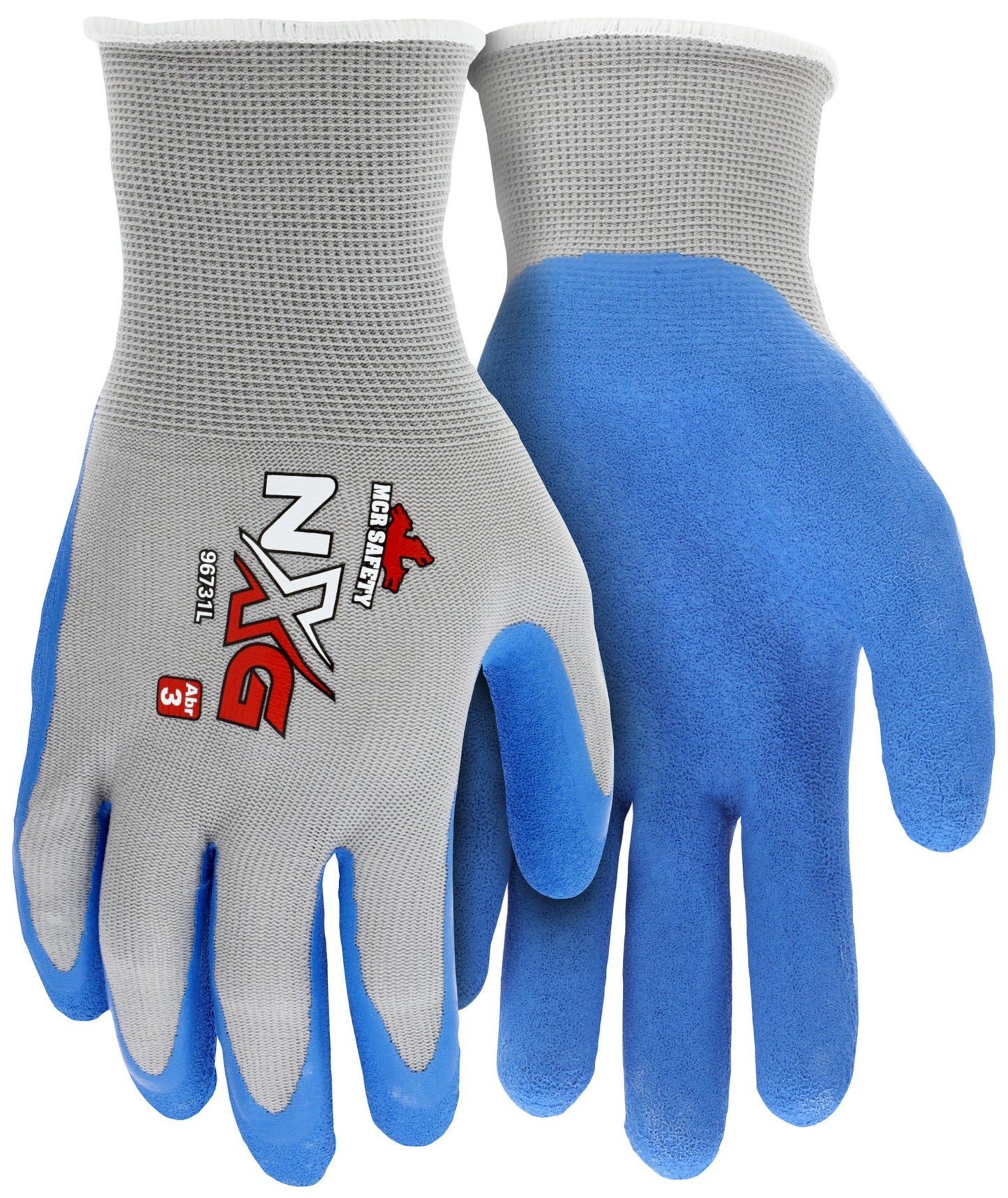 MCR Safety 9673M MCR Safety NXG® Work Gloves 13 Gauge Gray Nylon Black Nitrile Foam Coated Palm and Fingertips (1 DZ)