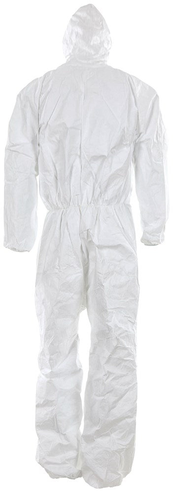 MCR Safety TY127SX2 DuPont™ Tyvek® Coverall with Zipper Front Elastic Sleeves and Ankles Attached Hood (1 CS)