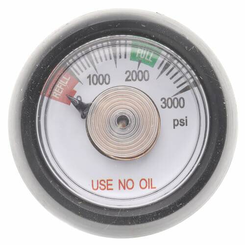 Western Enterprises MG-C75 VN Series Pressure Gauge 0-3000PSI, Back Mount 1/8" NPT