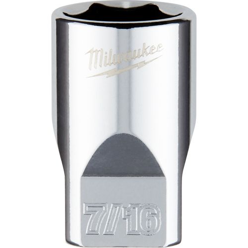 Milwaukee Tool 45-34-9008 1/4" Drive 7/16" SAE Socket with FOUR FLAT Sides, 1 EA