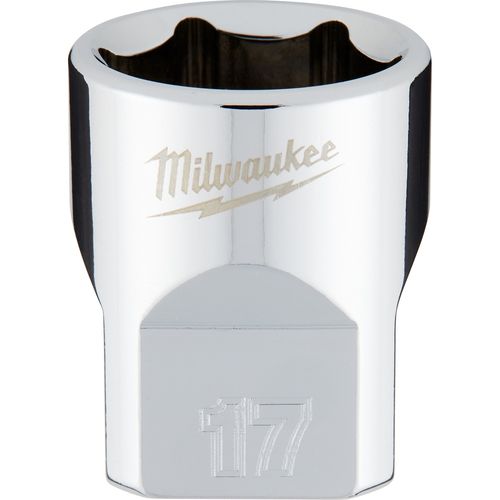 Milwaukee Tool 45-34-9087 3/8" Drive 17mm Metric Socket with FOUR FLAT Sides, 1 EA