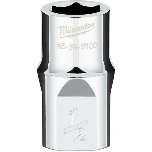 Milwaukee Tool 45-34-9100 1/2" Drive SAE 6-Point Socket with FOUR FLAT Sides, 1 EA