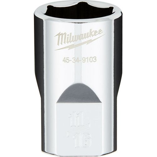 Milwaukee Tool 45-34-9103 1/2" Drive 11/16" SAE 6-Point Socket with FOUR FLAT Sides, 1 EA