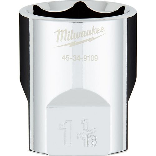 Milwaukee Tool 45-34-9109 1/2" Drive 1-1/16" SAE 6-Point Socket with FOUR FLAT Sides, 1 EA