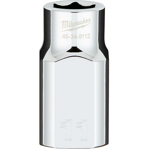 Milwaukee Tool 45-34-9112 1/2" Drive 11MM Metric 6-Point Socket with FOUR FLAT Sides, 1 EA