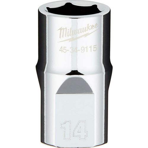 Milwaukee Tool 45-34-9115 1/2" Drive 14MM Metric 6-Point Socket with FOUR FLAT Sides, 1 EA