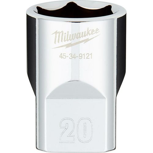 Milwaukee Tool 45-34-9121 1/2" Drive 20MM Metric 6-Point Socket with FOUR FLAT Sides, 1 EA