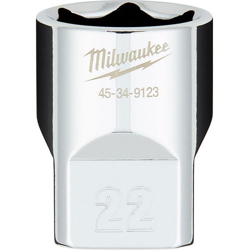 Milwaukee Tool 45-34-9123 1/2" Drive 22MM Metric 6-Point Socket with FOUR FLAT Sides, 1 EA