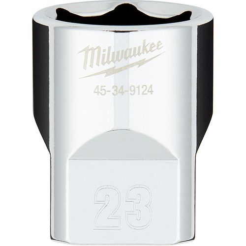Milwaukee Tool 45-34-9124 1/2" Drive 23MM Metric 6-Point Socket with FOUR FLAT Sides, 1 EA