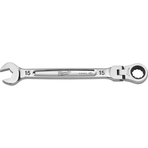 Milwaukee Tool 45-96-9615 15mm Flex Head Ratcheting Combination Wrench, 1 EA