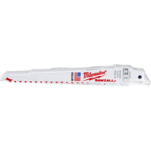Milwaukee Tool 48-01-2035 6" 5 TPI SAWZALL Blade for Wood with Nails, 25 EA/PK