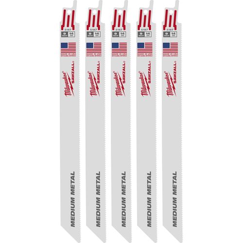 Milwaukee Tool 48-01-2187 9" 14 TPI SAWZALL Blade for Medium Metal, 25 EA/PK