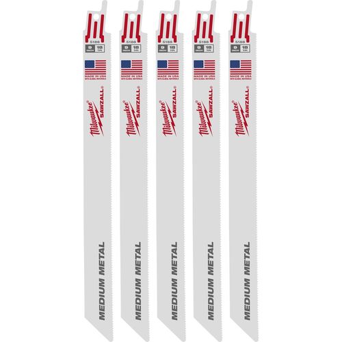 Milwaukee Tool 48-01-2188 9" 18 TPI SAWZALL Blade for Medium Metal, 25 EA/PK