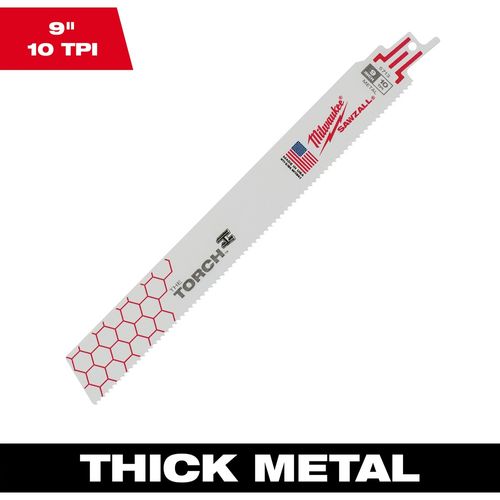 Milwaukee Tool 48-01-2703 9" 10 TPI TORCH SAWZALL Blade for Thick Metal, 10 EA/PK
