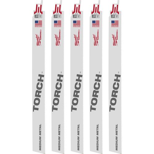 Milwaukee Tool 48-01-2794 12" 14 TPI TORCH SAWZALL Blade for Medium Metal, 25 EA/PK