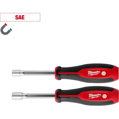 Milwaukee Tool 48-22-2542 2 Piece SAE HollowCore Magnetic Nut Driver Set, 1 ST