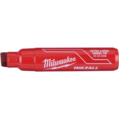 Milwaukee Tool 48-22-3266 INKZALL (12) Extra Large Chisel Tip Red Marker, 12 EA/PK